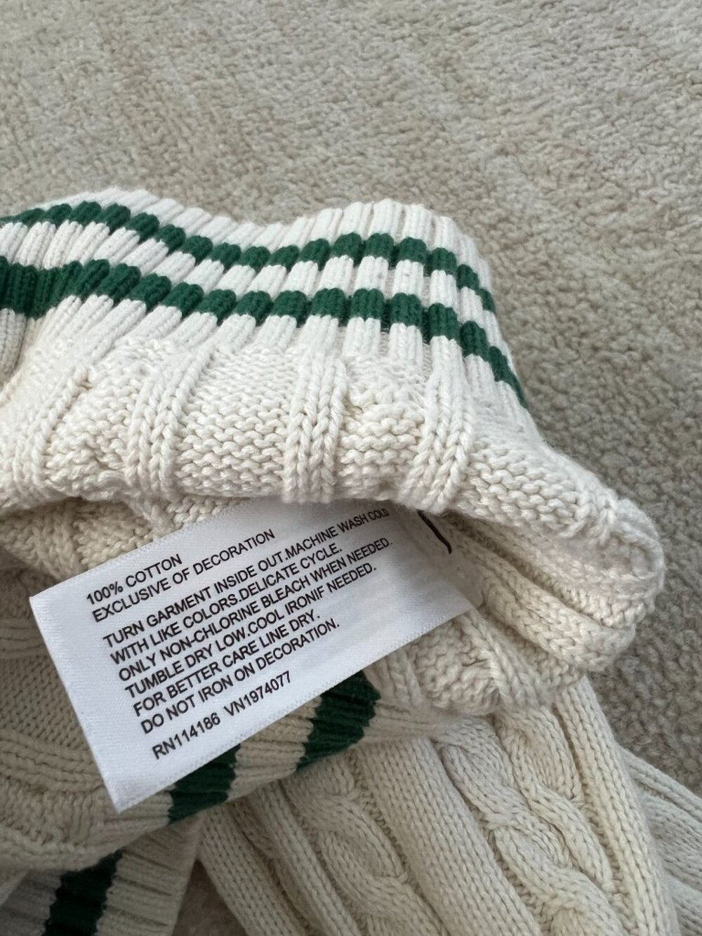 Prince Pickleball x Target Cable Knit V-Neck Sweater Crop Cream Green XXL Tennis - Picture 9 of 9